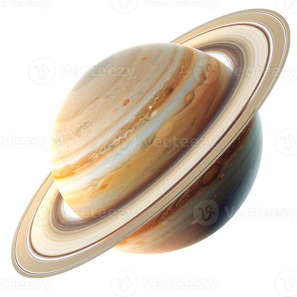 Saturn planet on isolated transparent background png