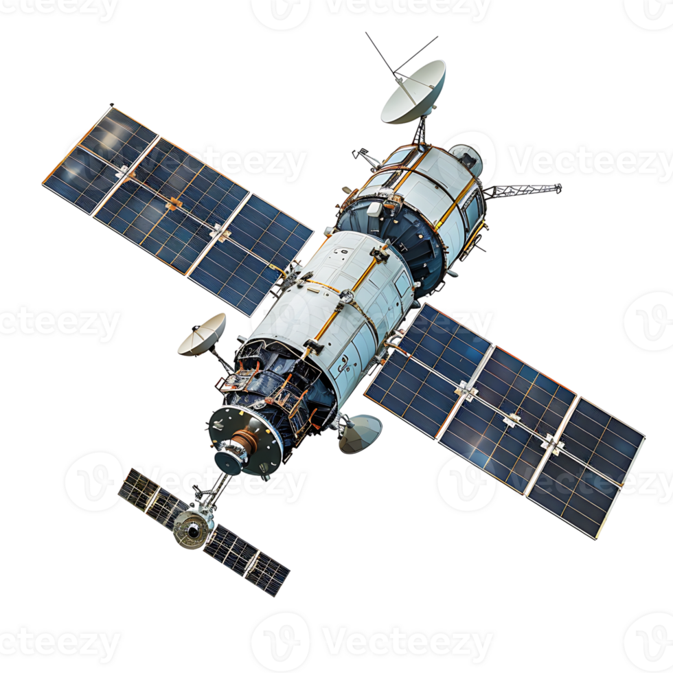 Space satellite on isolated transparent background png