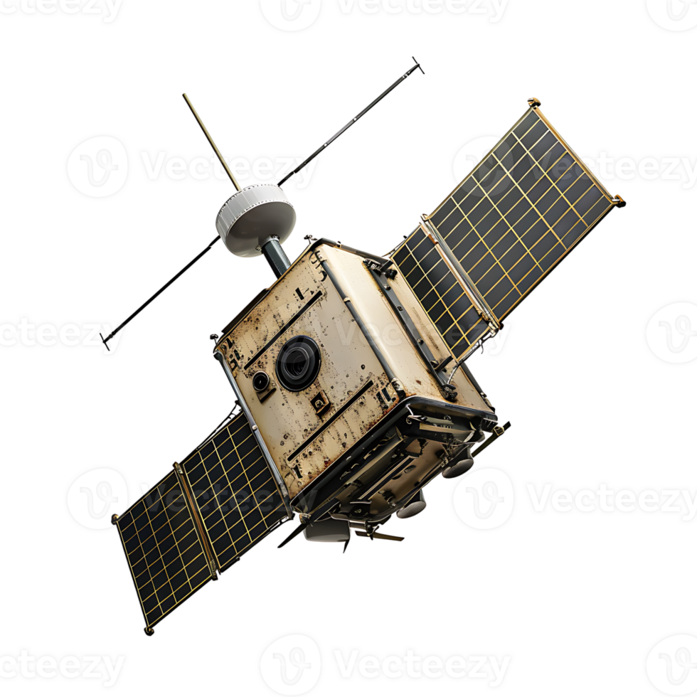 Space satellite on isolated transparent background png