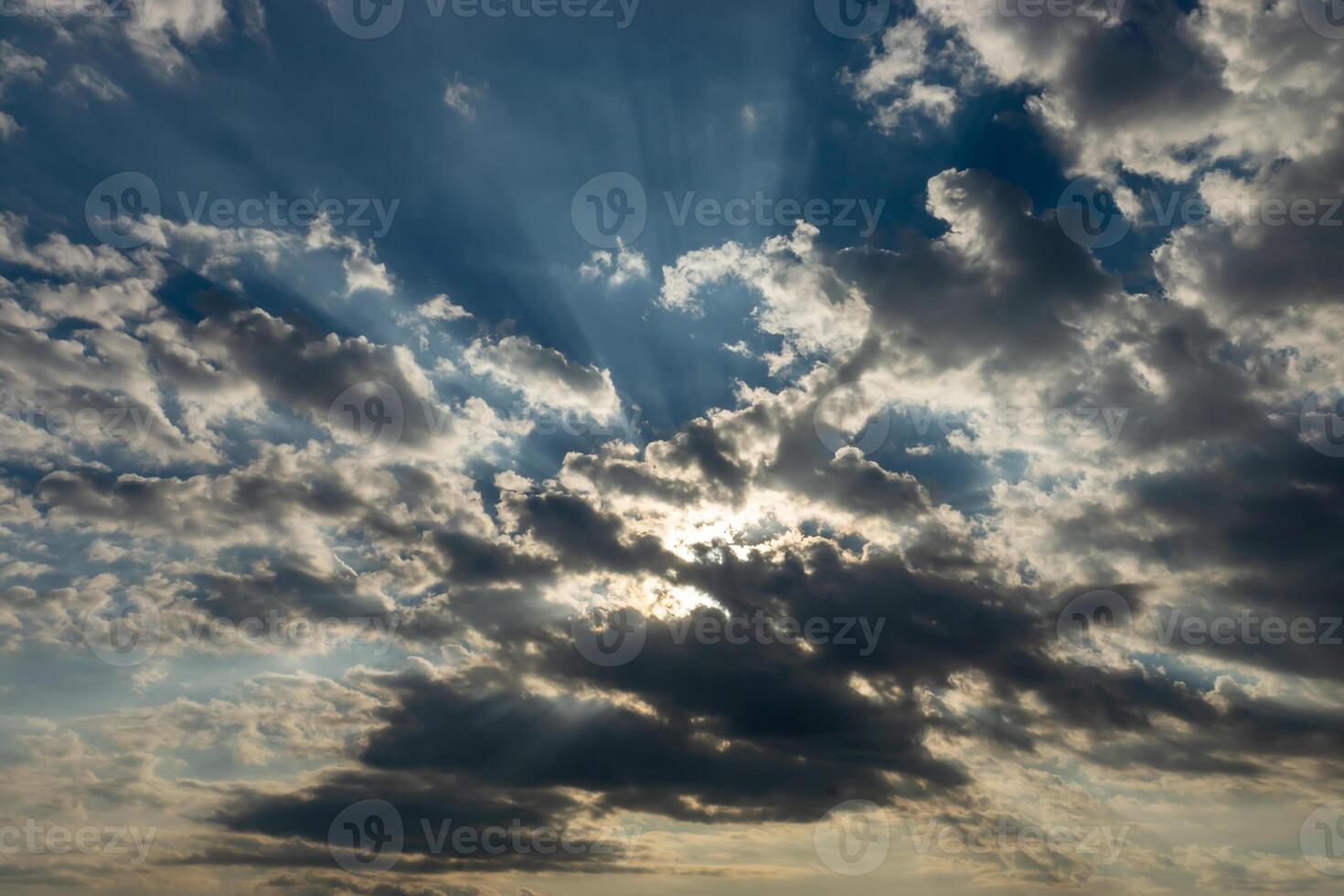 Cloudscape with sunlight. photo