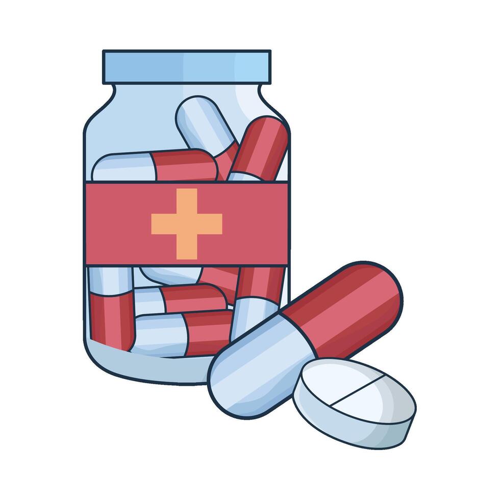 illustration of pill bottle vector