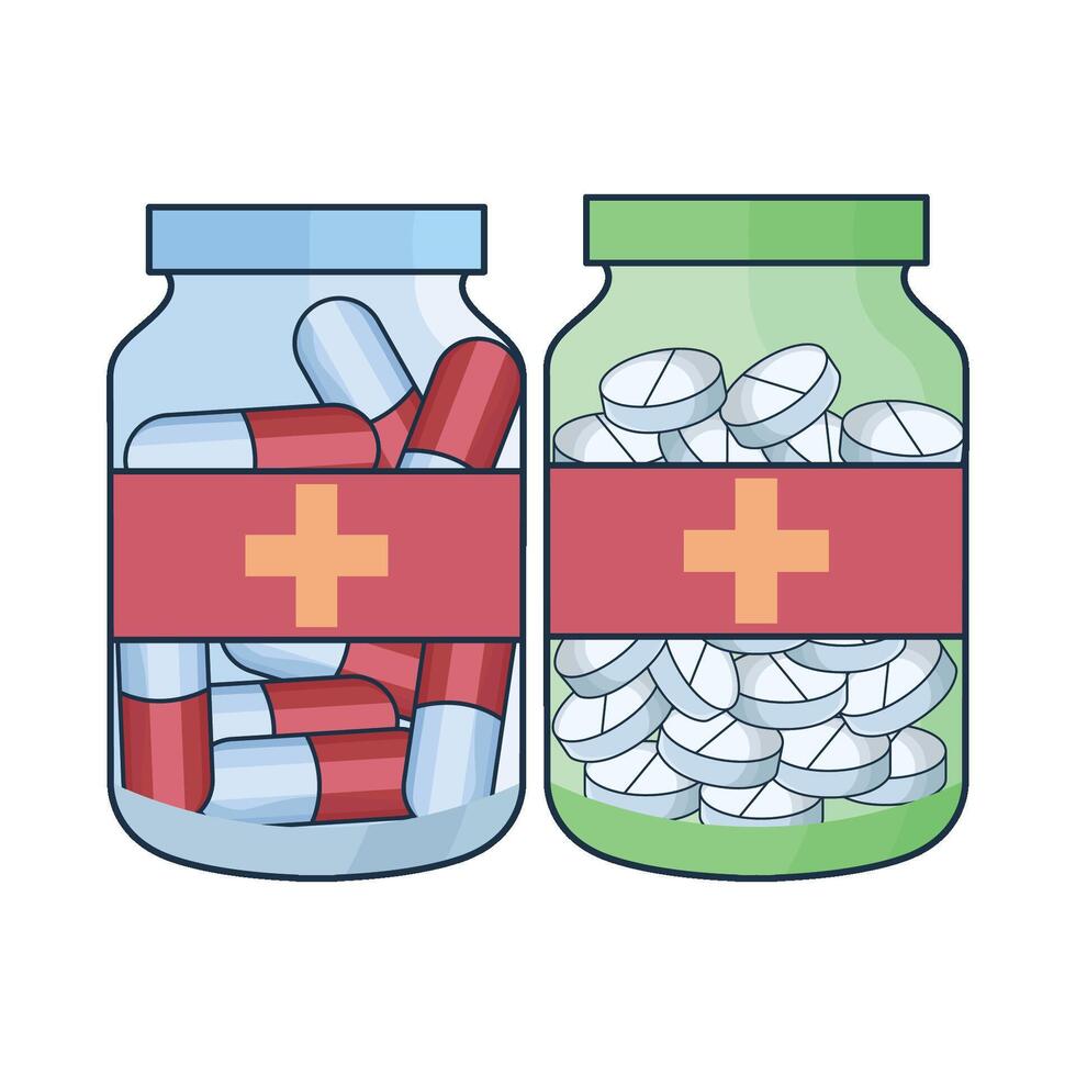 illustration of pill bottle vector