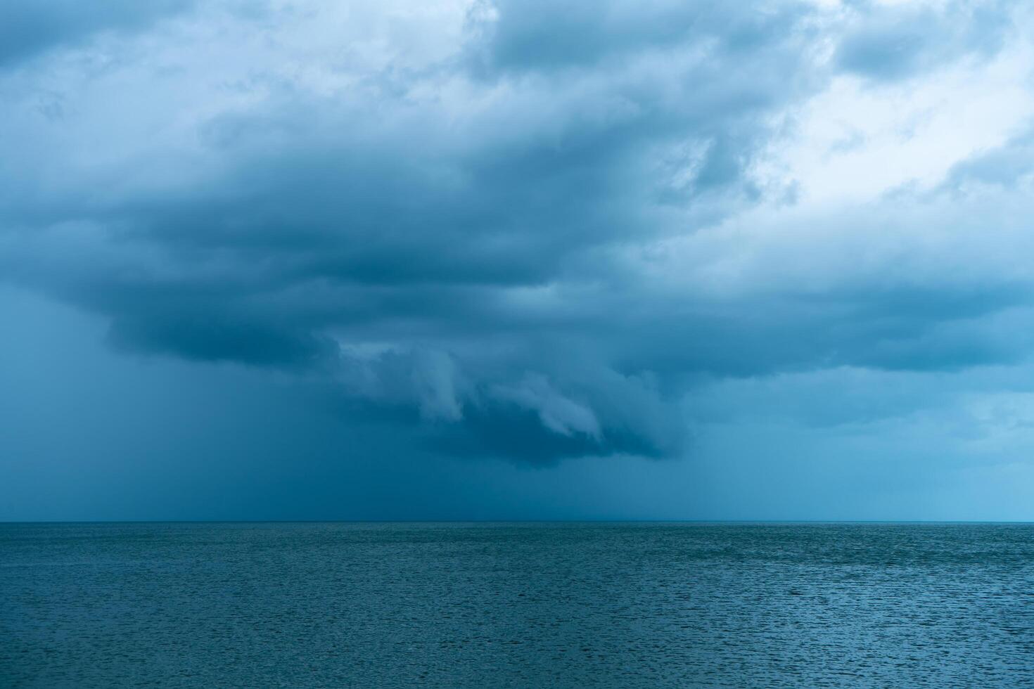 Seascape with cloud in rain season. photo