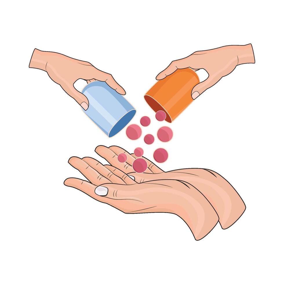 illustration of open capsule vector