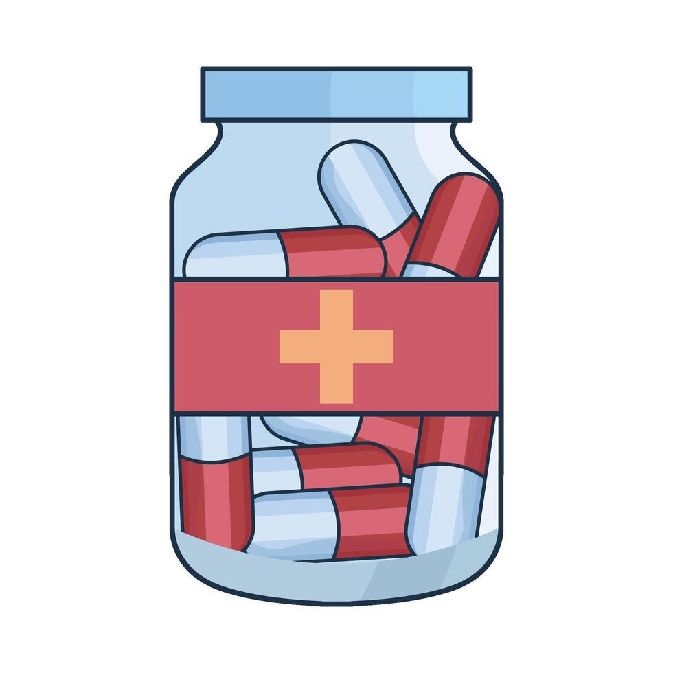 illustration of pill bottle vector