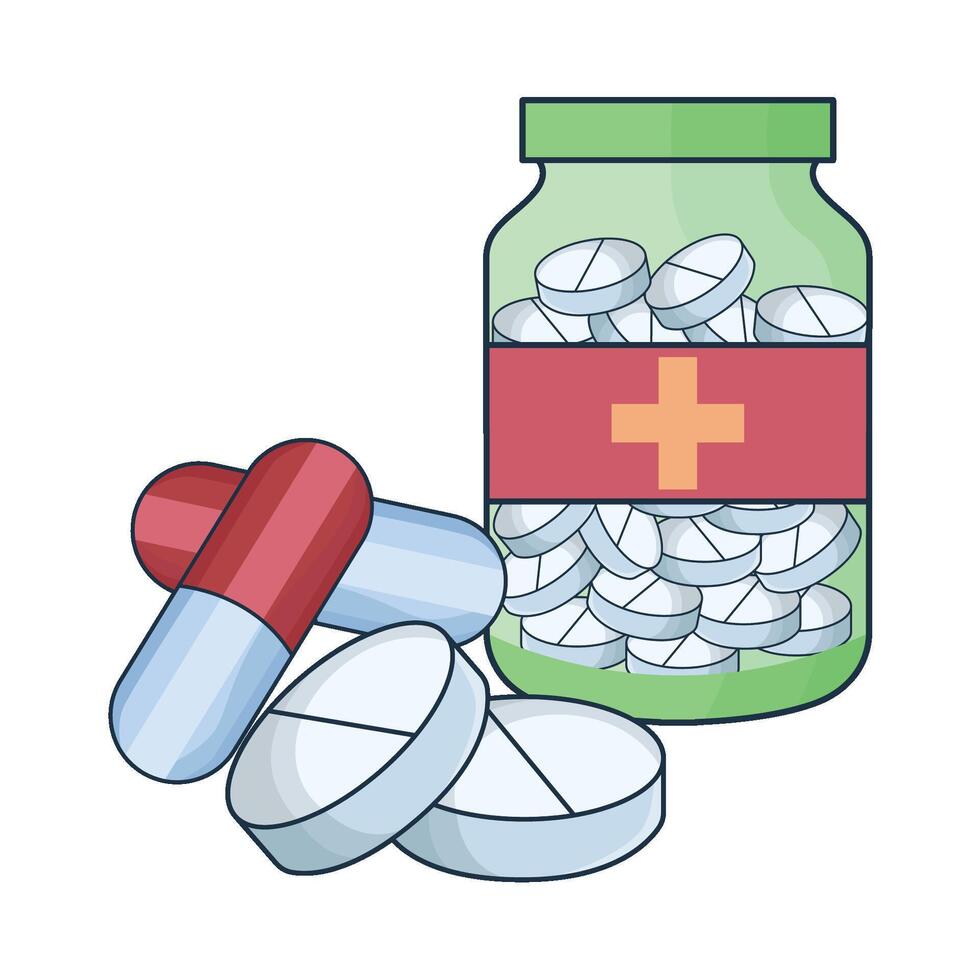 illustration of medicine bottle vector