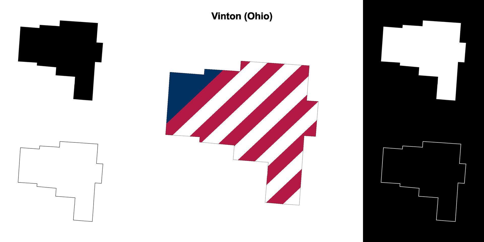 Vinton County, Ohio outline map set vector