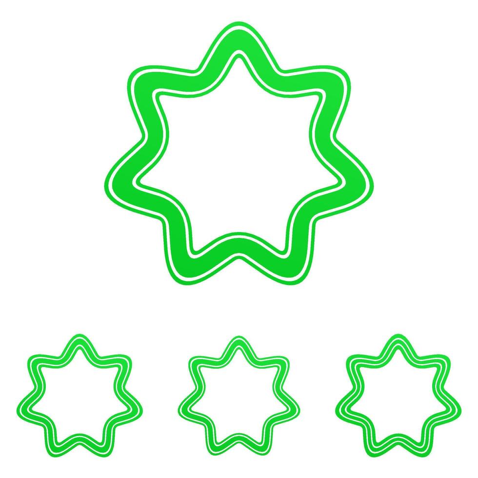 Green line star logo design set vector