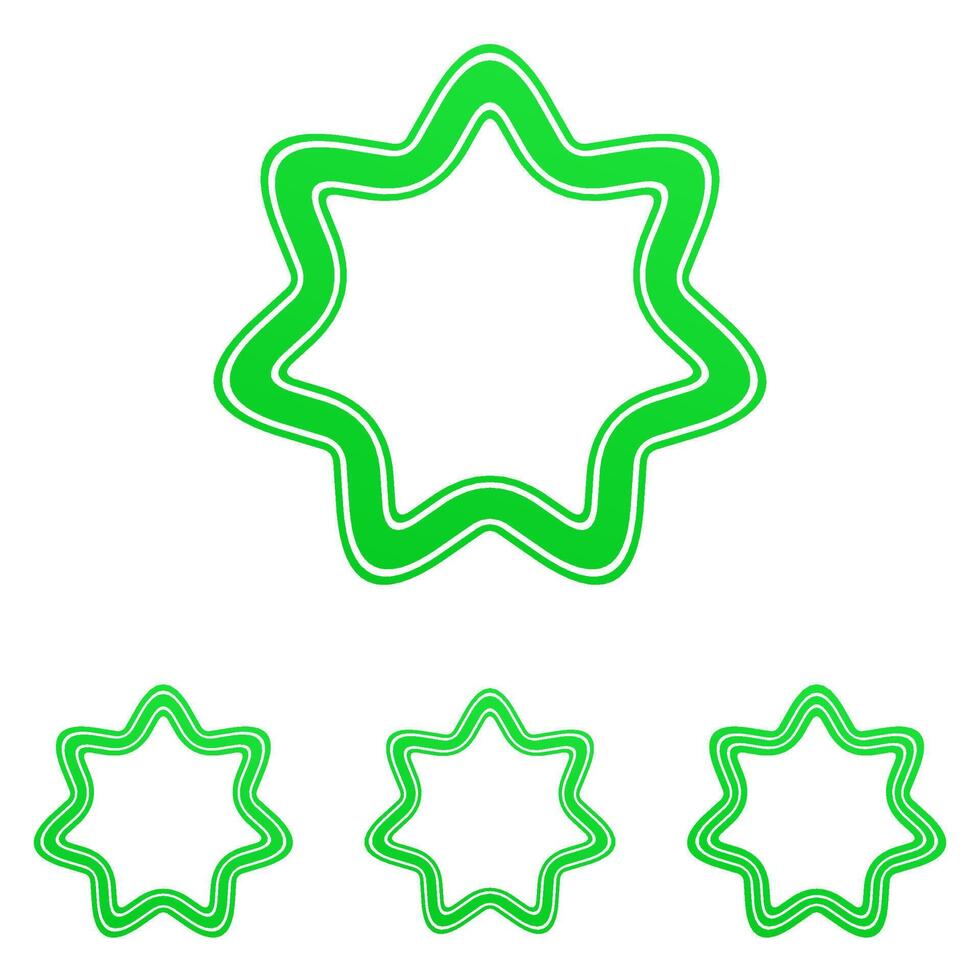 Green line star logo design set vector