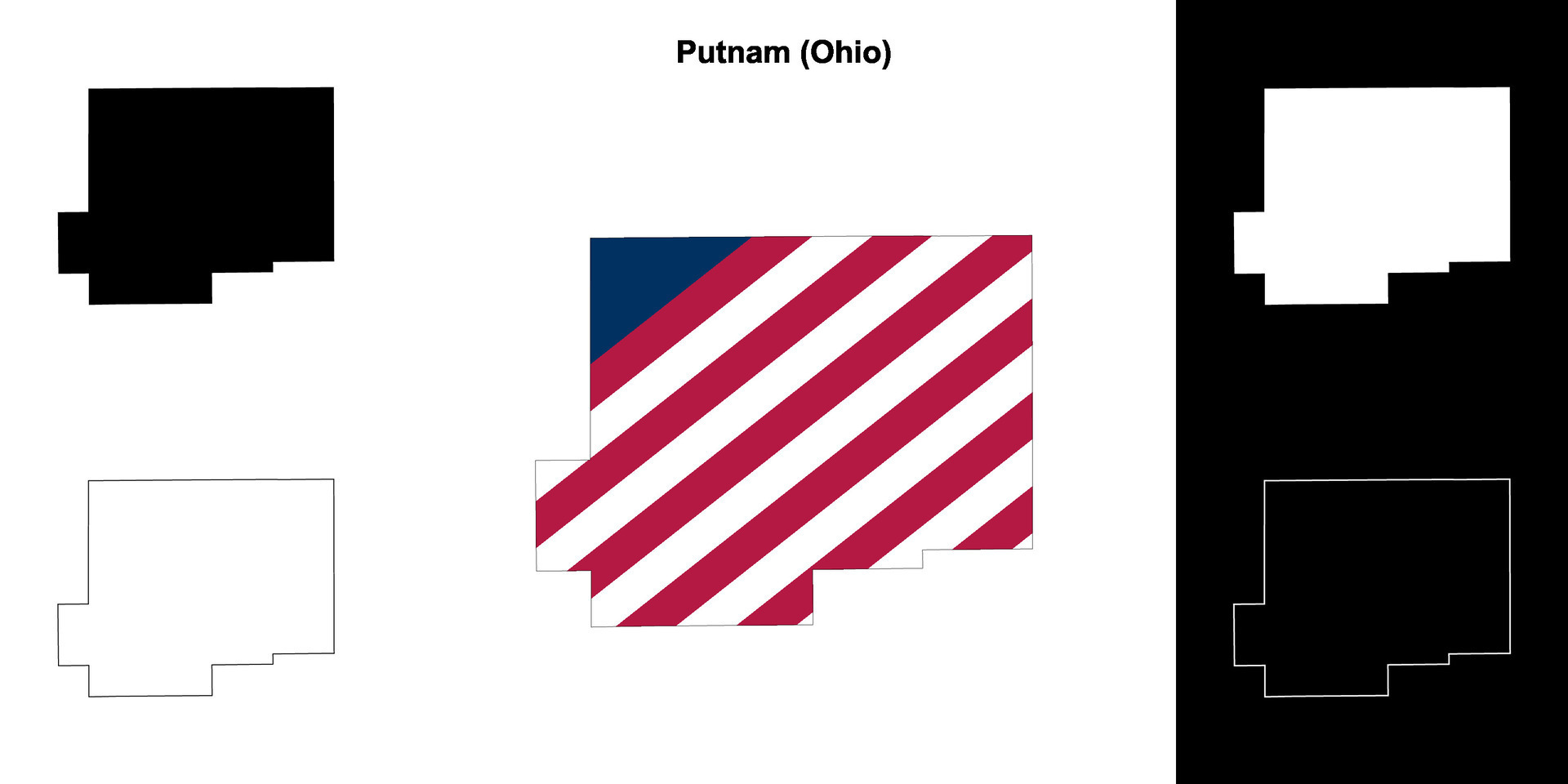 Putnam County, Ohio outline map set 43576754 Vector Art at Vecteezy