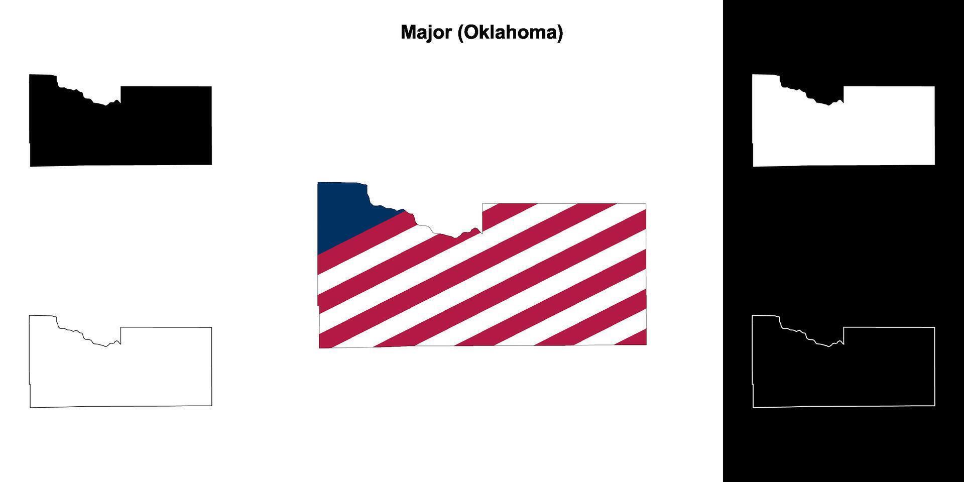 Major County, Oklahoma outline map set vector