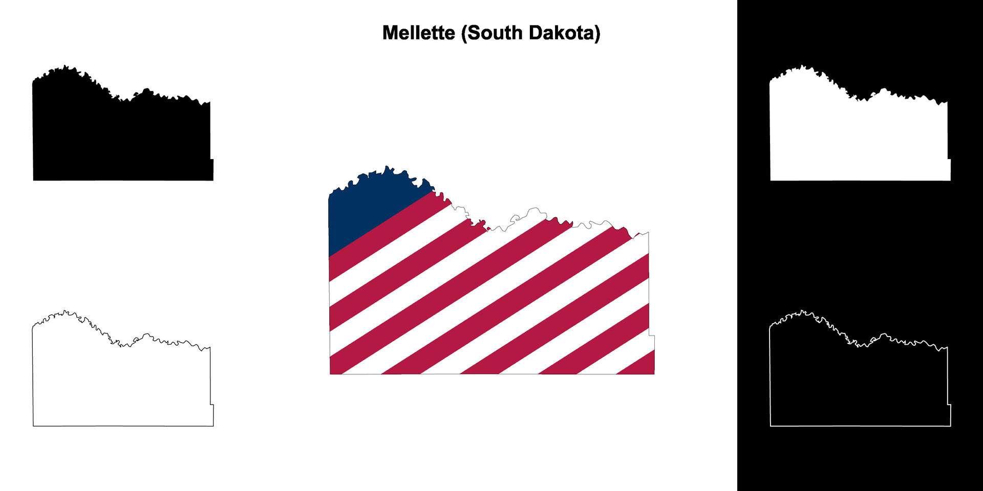 Mellette County, South Dakota outline map set 43576816 Vector Art at