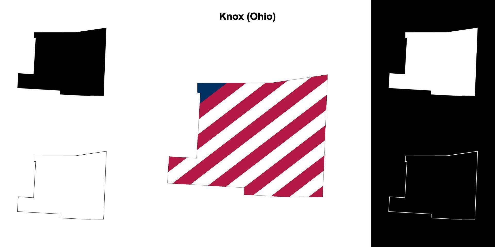 Knox County, Ohio outline map set vector