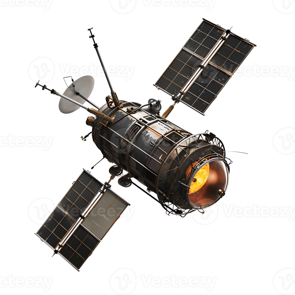 Space satellite on isolated transparent background png