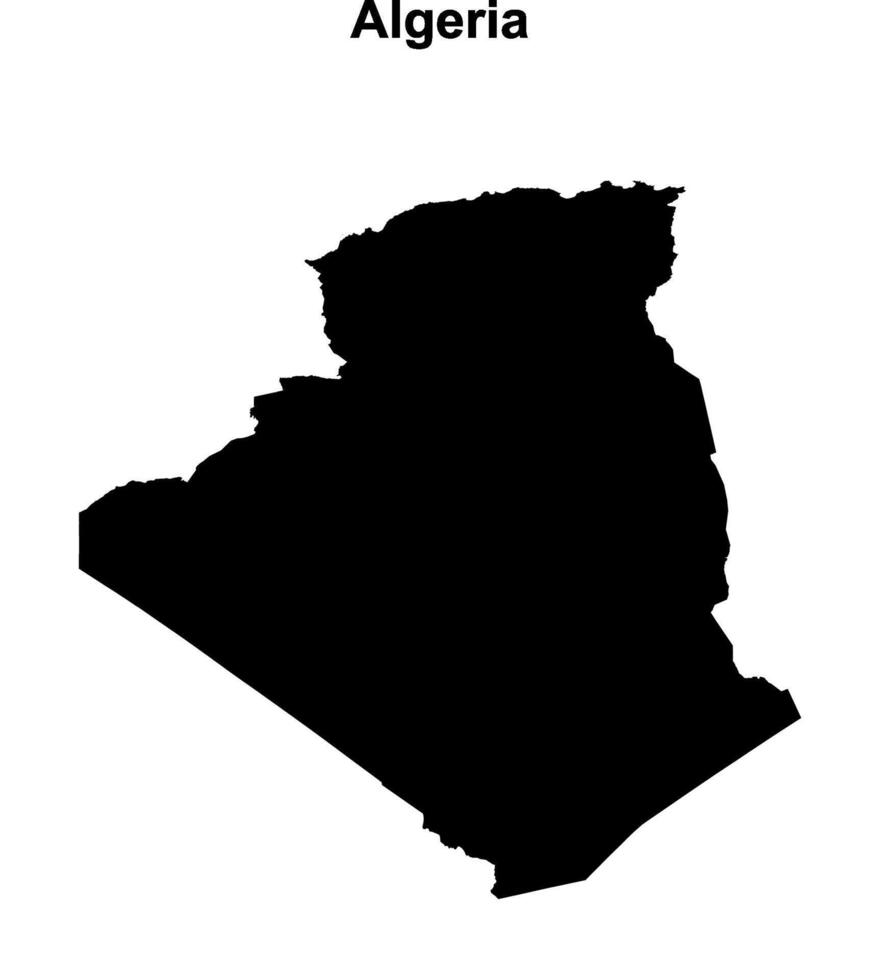 Argelia blanco contorno mapa vector