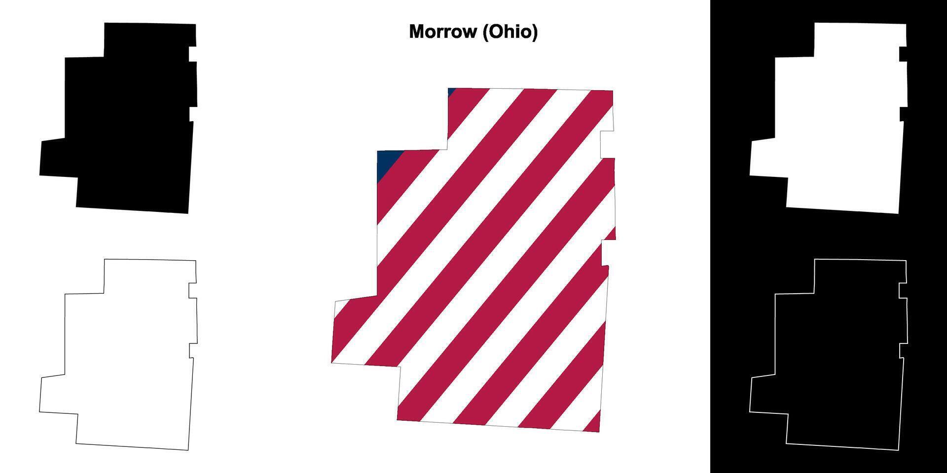 Morrow County, Ohio outline map set vector