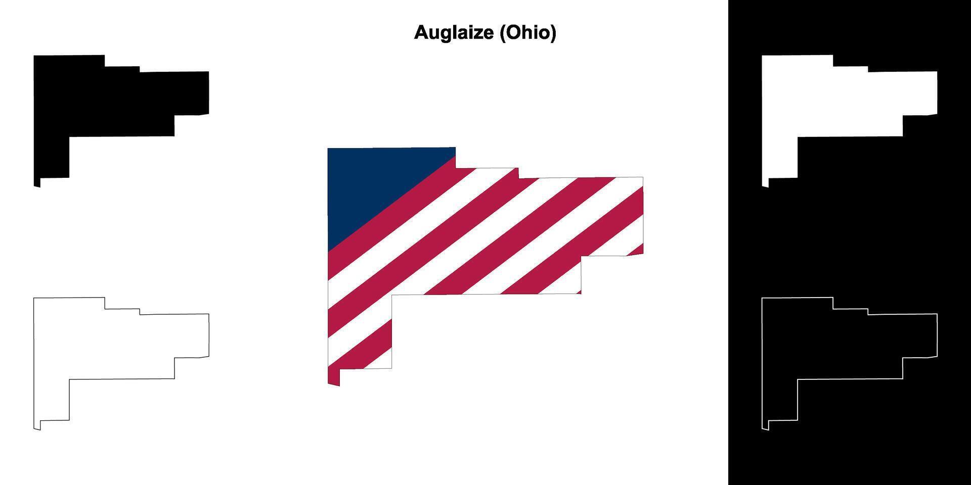 Auglaize County, Ohio outline map set vector