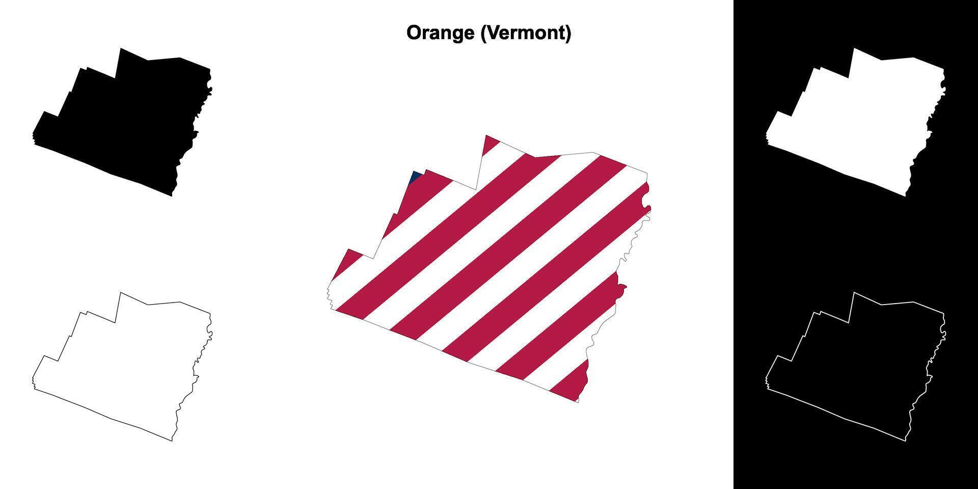 naranja condado, Vermont contorno mapa conjunto vector