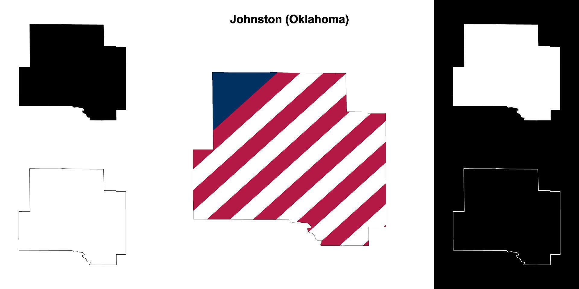 Johnston condado, Oklahoma contorno mapa conjunto vector