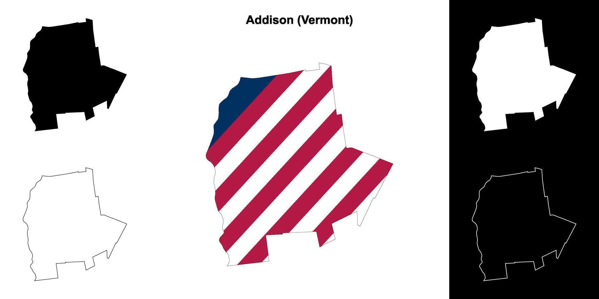 Addison condado, Vermont contorno mapa conjunto vector