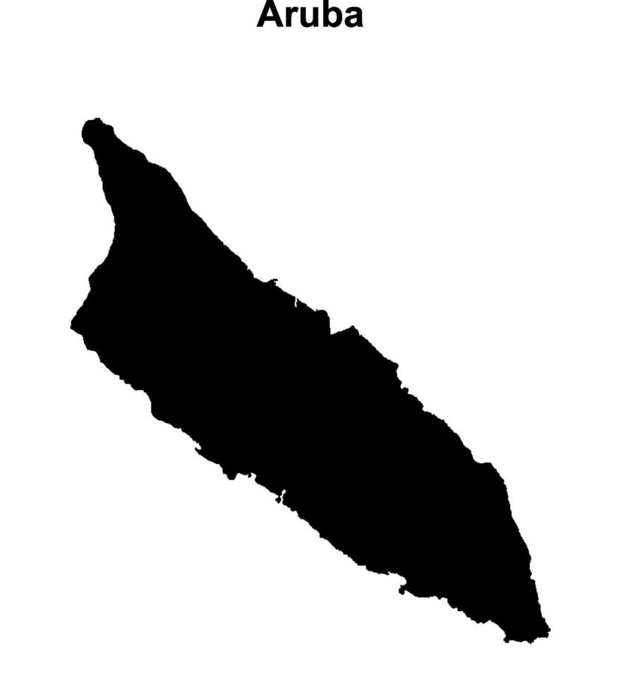 Aruba blank outline map vector