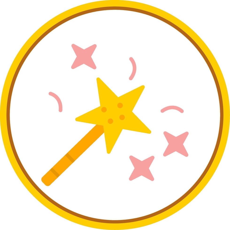 Magic Wand Flat Circle Icon vector