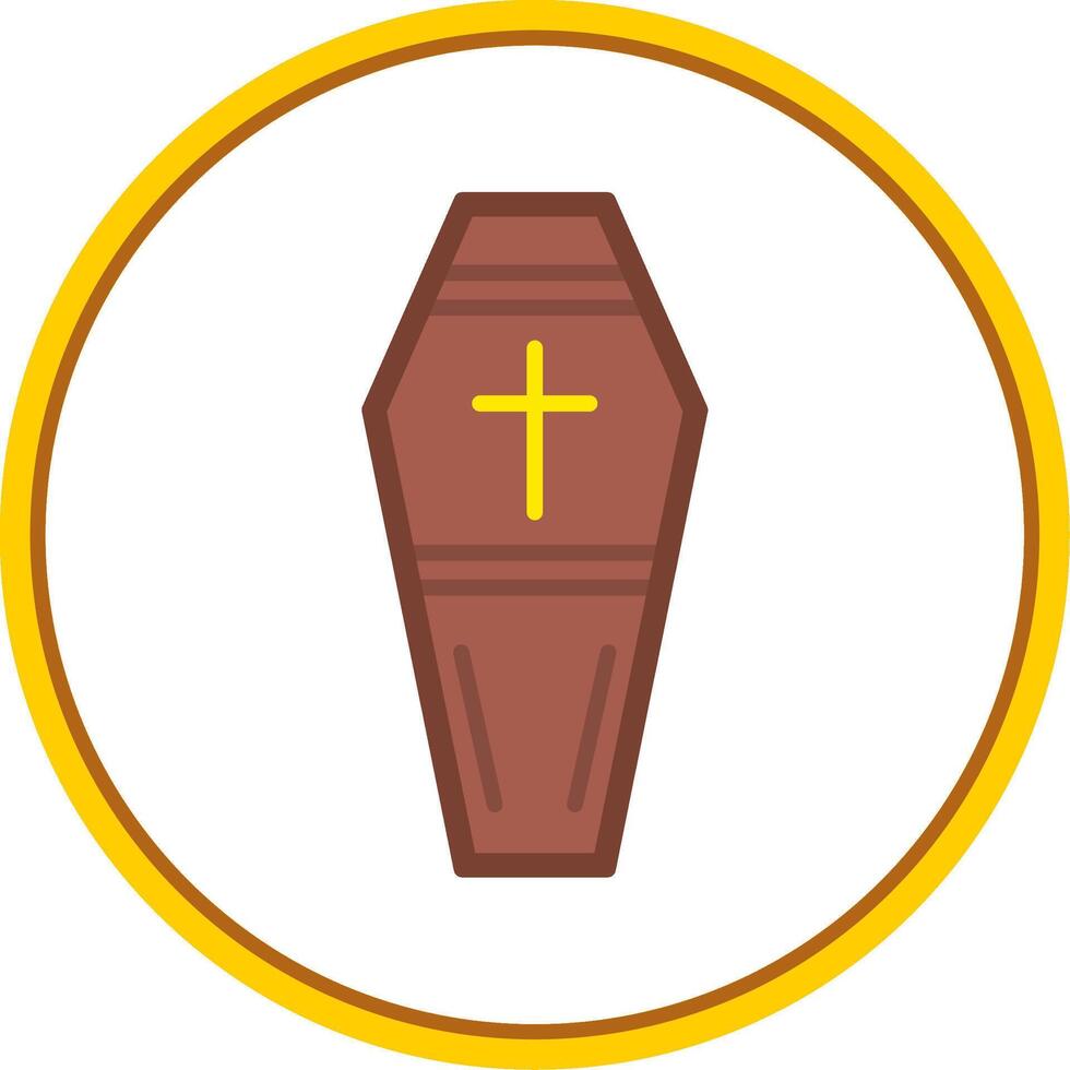 Coffin Flat Circle Icon vector