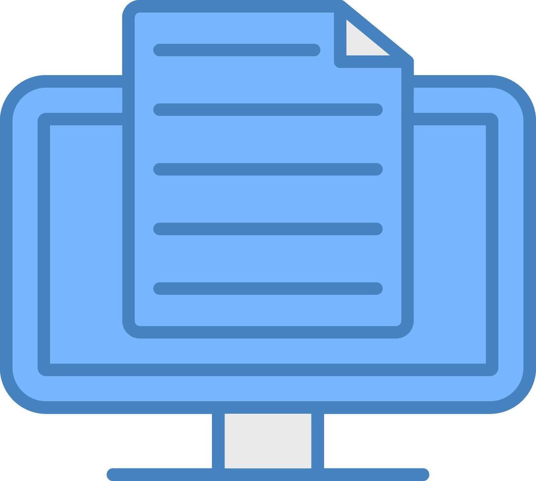 monitor Line Filled Blue Icon vector