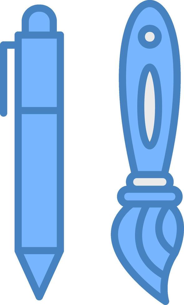 Pen Line Filled Blue Icon vector