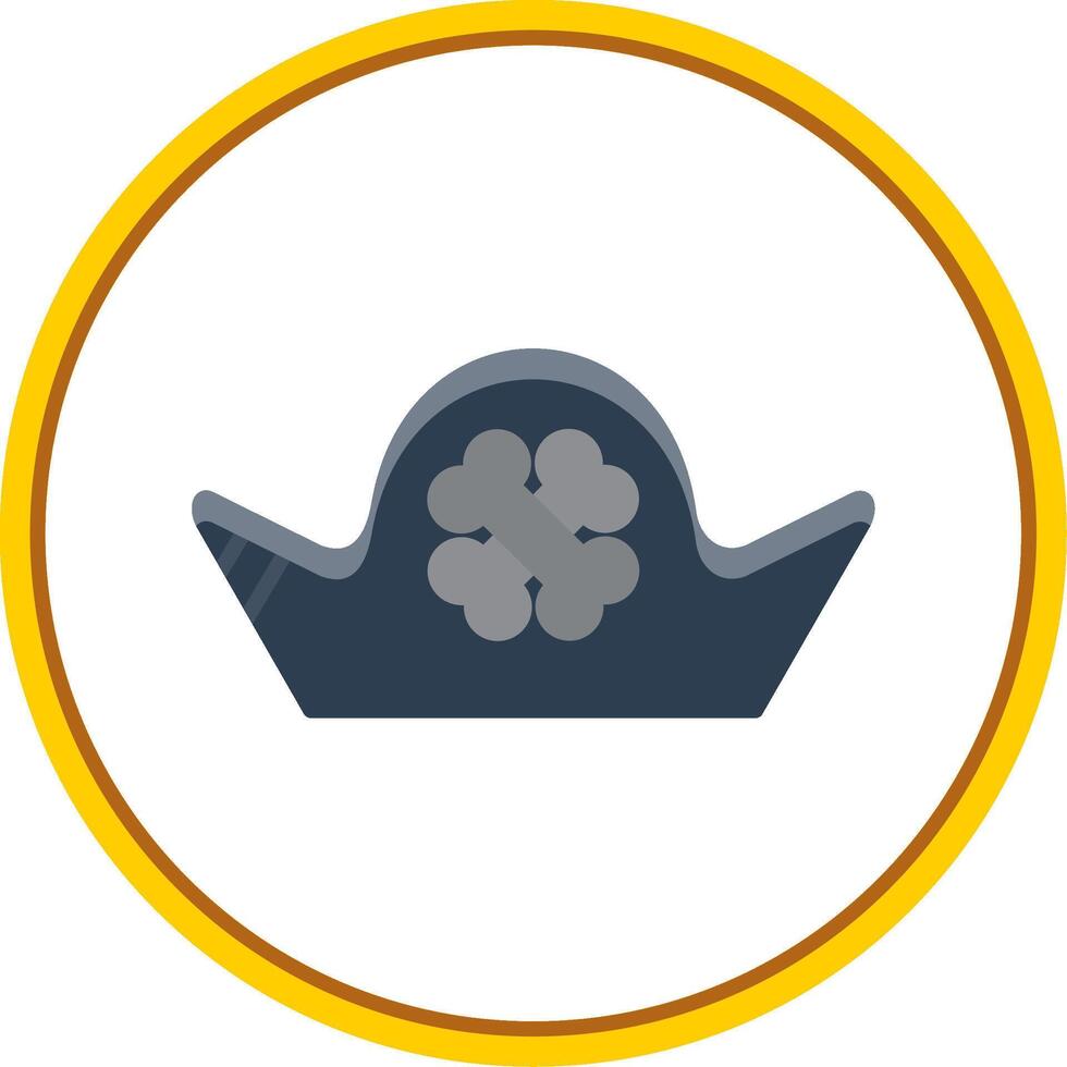 Pirate Hat Flat Circle Icon vector
