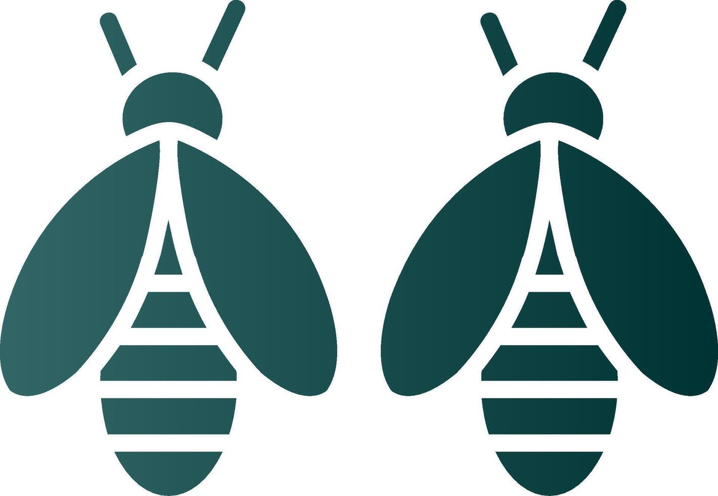 Bees Glyph Gradient Icon vector
