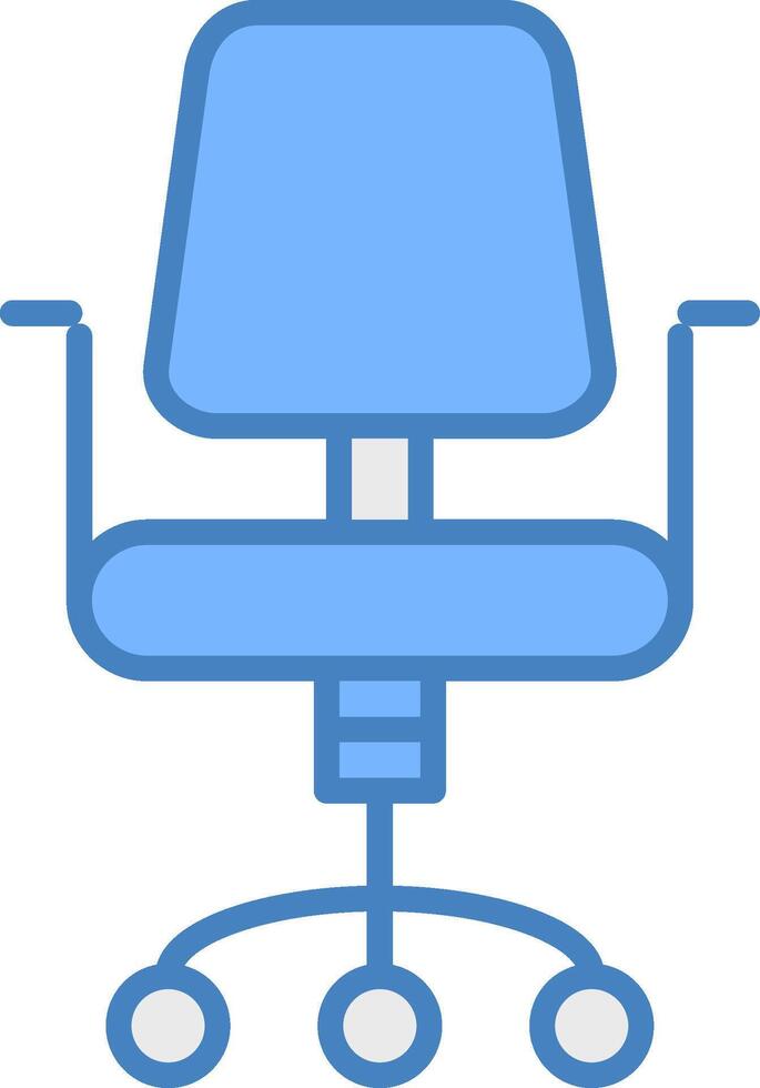 Chair Line Filled Blue Icon vector