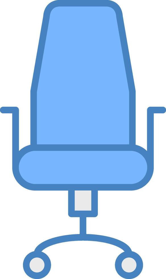 Chair Line Filled Blue Icon vector
