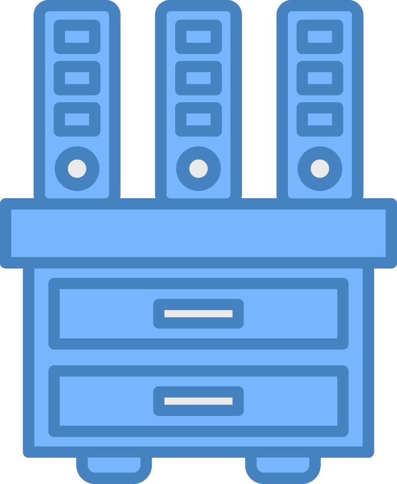 Folders Line Filled Blue Icon vector