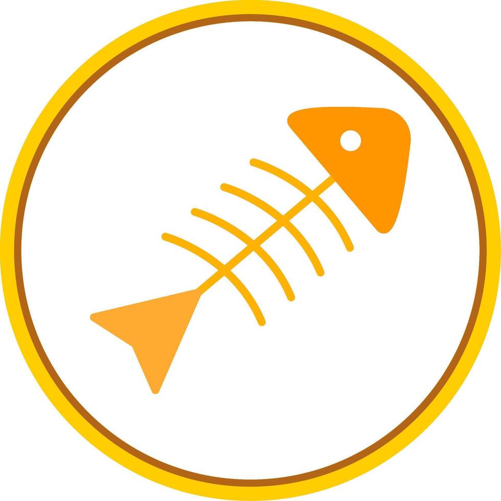 Rotten Fish Flat Circle Icon vector