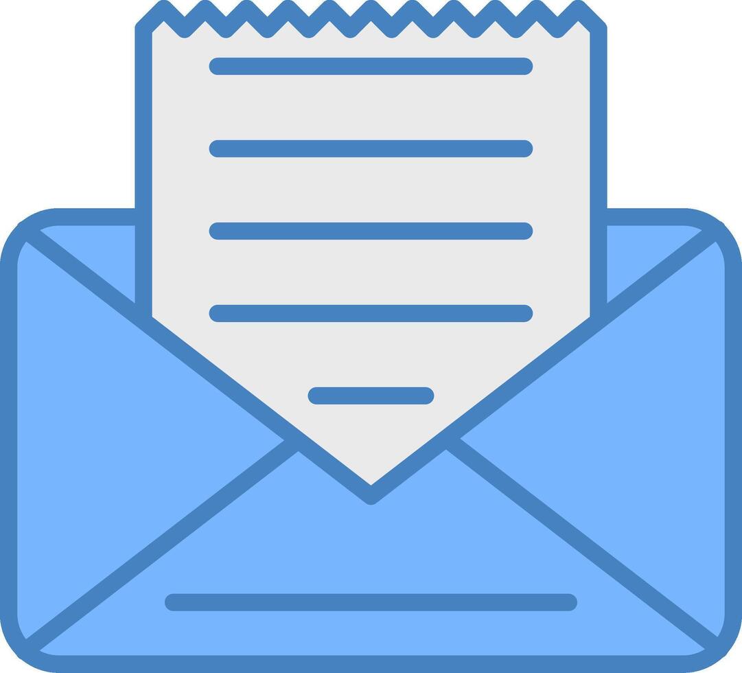 Envelope Line Filled Blue Icon vector