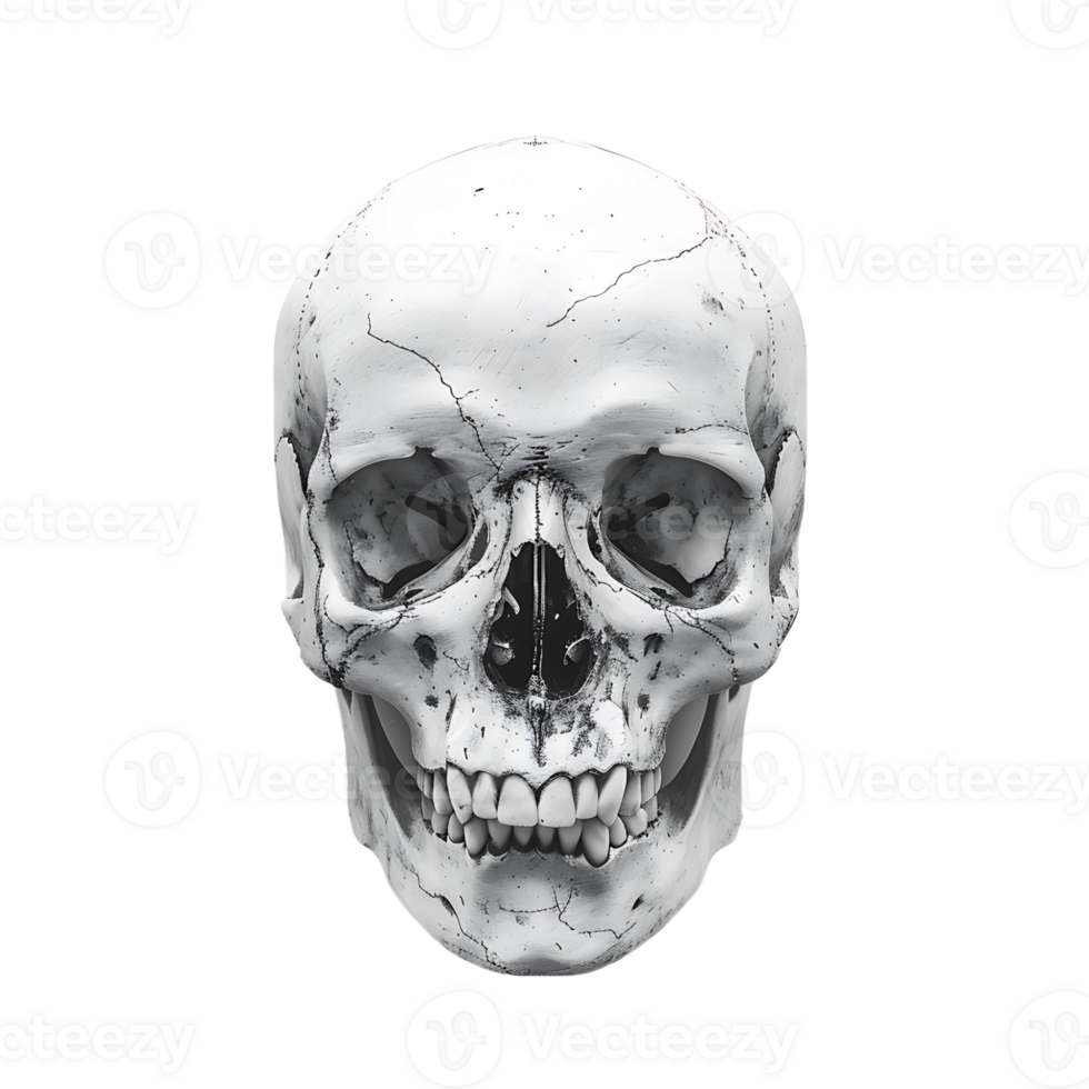 human skull on isolated transparent background png