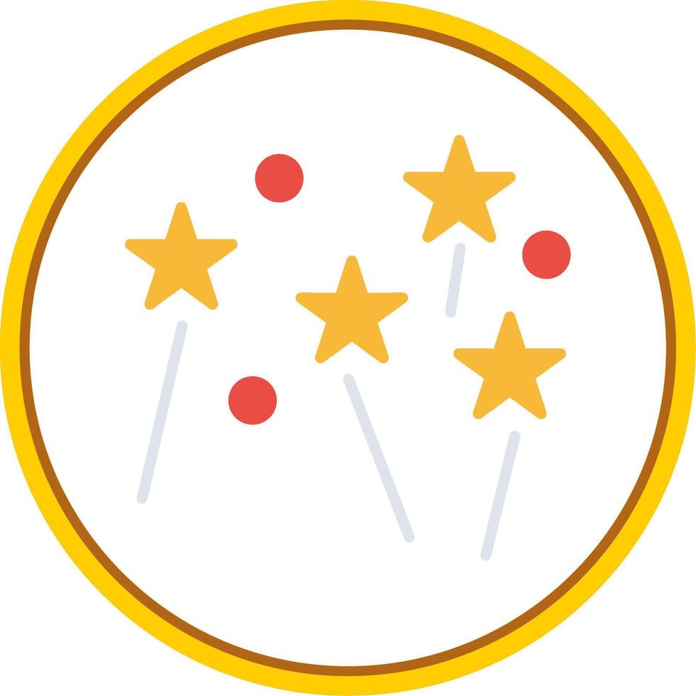 Fireworks Flat Circle Icon vector