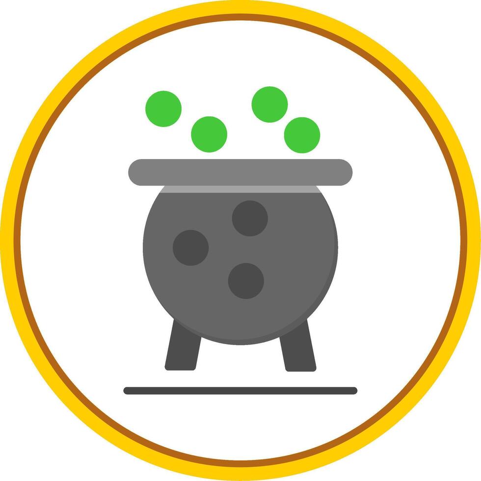 Cauldron Flat Circle Icon vector
