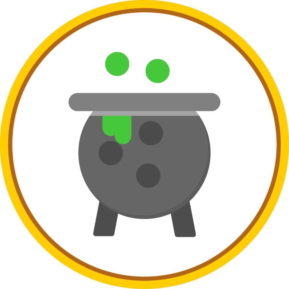 Cauldron Flat Circle Icon vector