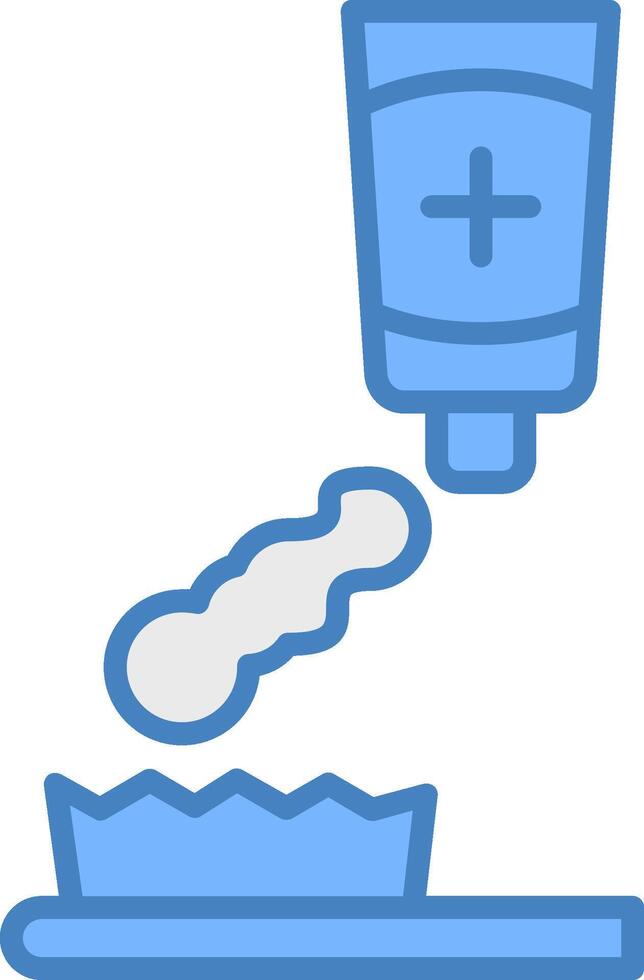 Tooth Paste Line Filled Blue Icon vector