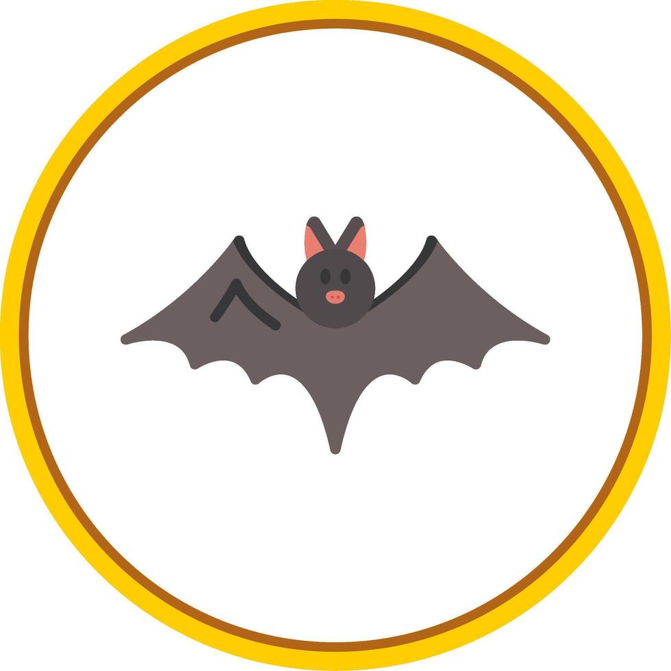 Bat Flat Circle Icon vector