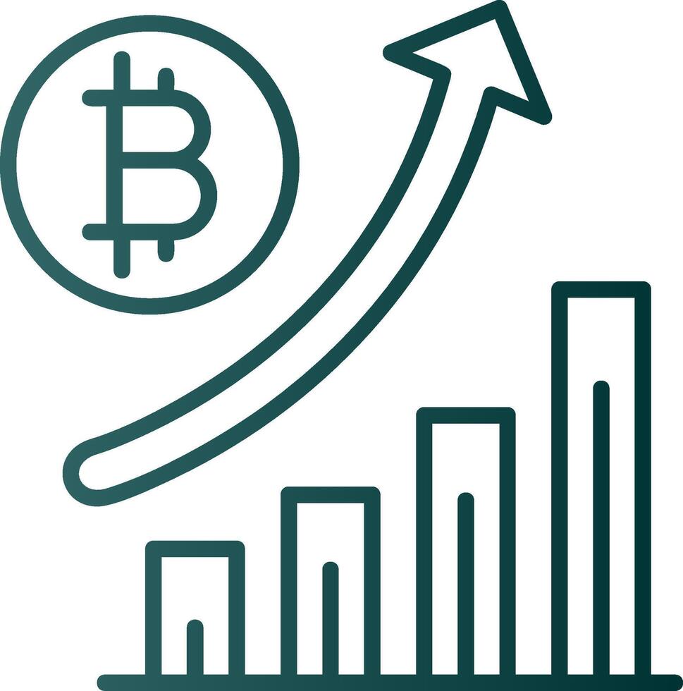 Increase Sales Line Gradient Icon vector
