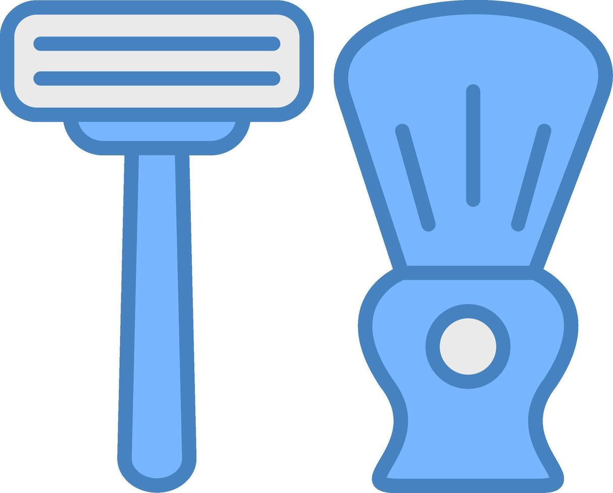 Shaving Line Filled Blue Icon vector