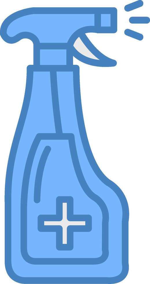 Spray Line Filled Blue Icon vector