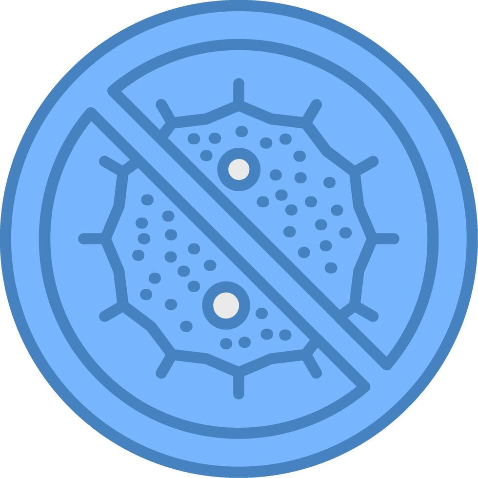 Bacteria Line Filled Blue Icon vector