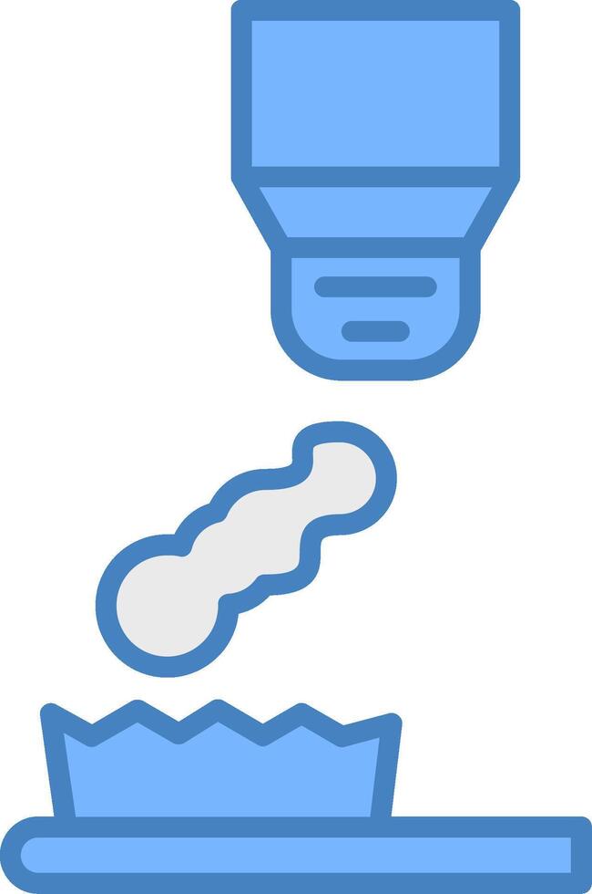 Tooth Brush Line Filled Blue Icon vector