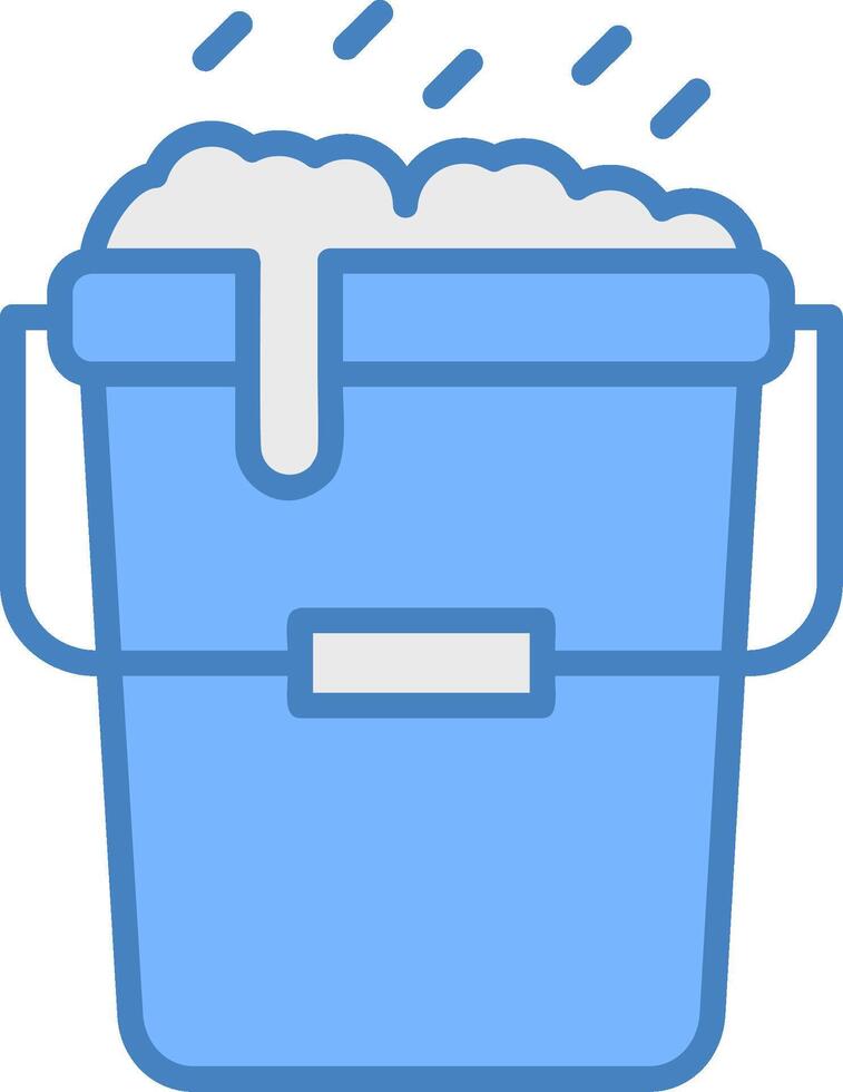 Bucket Line Filled Blue Icon vector