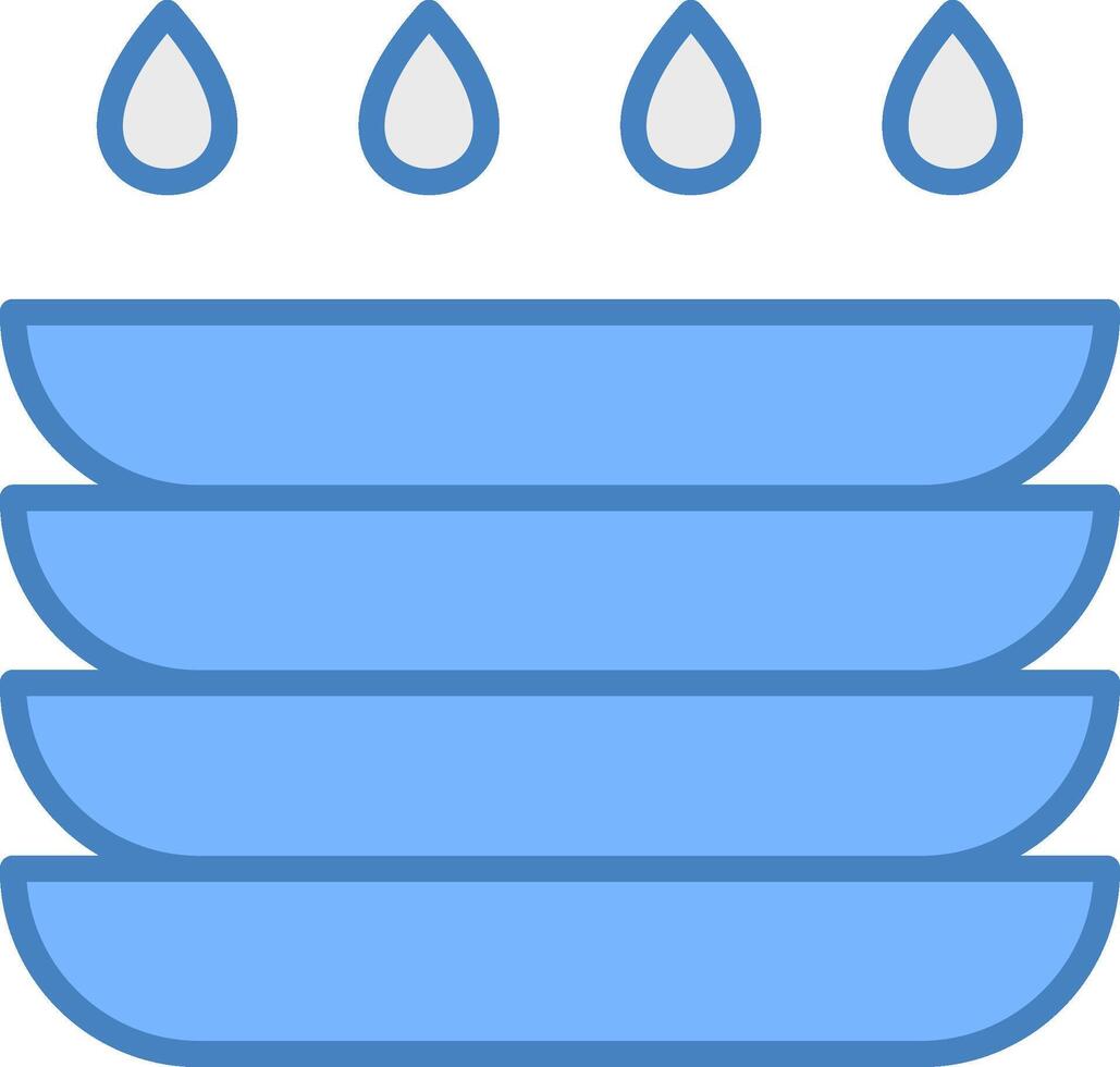 Dishes Line Filled Blue Icon vector