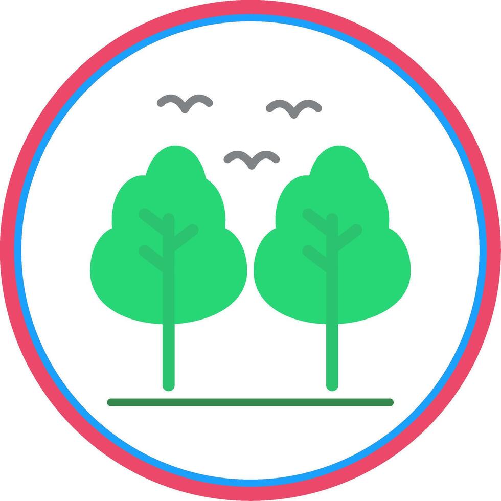 Forest Flat Circle Icon vector
